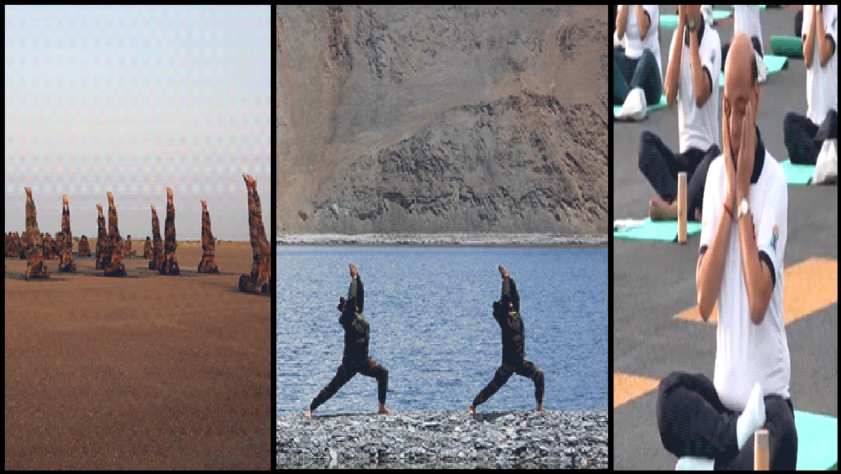 Yoga Day Celebration: 9वां अंतरराष्ट्रीय योग दिवस आज, देखिए भारत भर से सामने आई तस्वीरों में क्रेज
