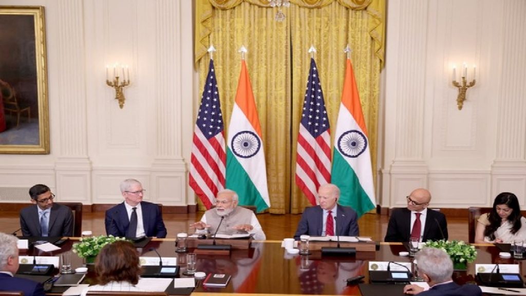 biden modi with top ceo and industralists