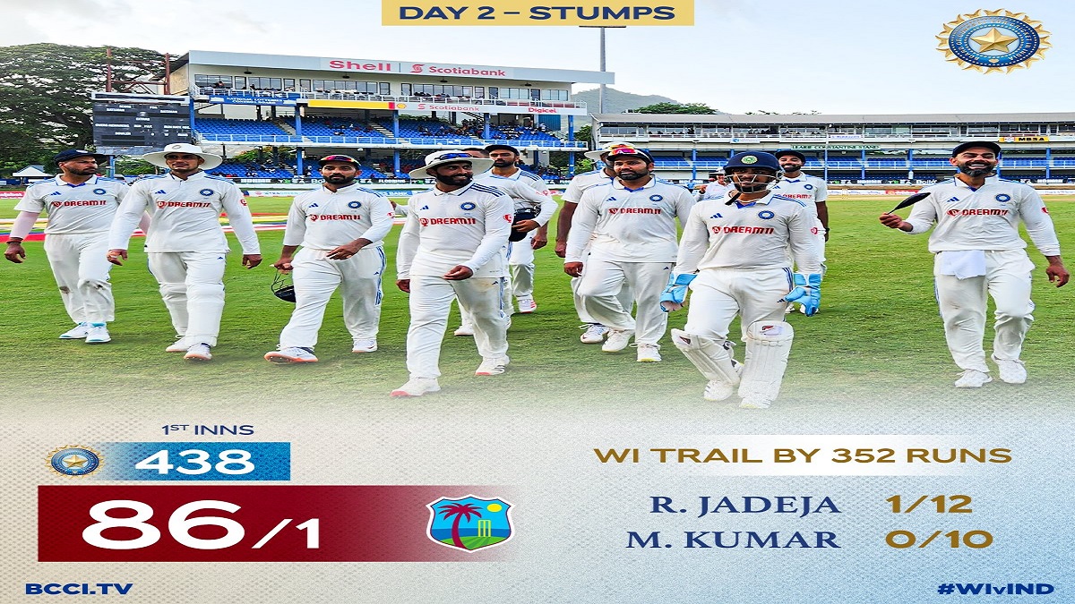 India vs West Indies 2nd Test Day 2: कोहली ने ठोकी 29वीं सेंचुरी, ब्रैडमैन के शतकों की बराबरी, टीम की मजबूत शुरुआत, ऐसा रहा दूसरे दिन का खेल