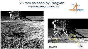 Chandrayan-3: ‘स्माइल प्लीज़’.. रोवर ने कैप्चर की चंद्रमा पर घूमते हुए विक्रम लैंडर की तस्वीर..इसरो ने किया शेयर