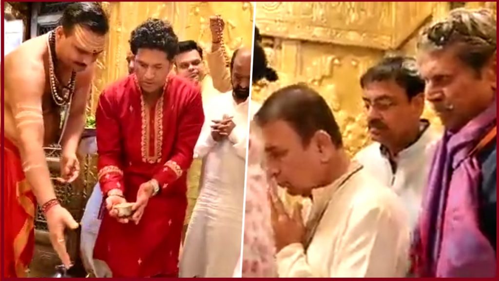 Sachin Tendulkar, who arrived for Baba Vishwanath's darshan
