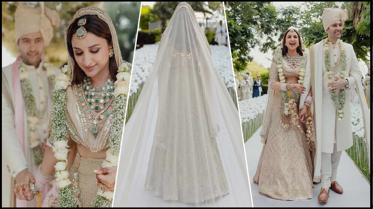 Parineeti Chopra Wedding Look: ‘पन्ने की ज्वेलरी, सोने के धागे से डिजाइन, 2500 घंटे का समय’, जानिए परिणीति चोपड़ा के वेडिंग आउटफिट की खासियतें