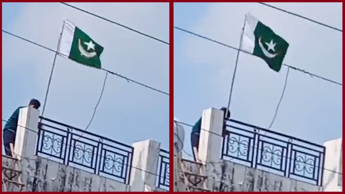 Pakistan flag hoisted at home moradabad