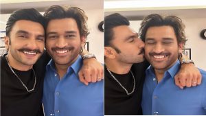 Ranveer Singh-MS Dhoni Pics: ‘कंधे पर हाथ, गाल पर Kiss’, जब माही से मिले एक्टर रणवीर सिंह, फोटो वायरल