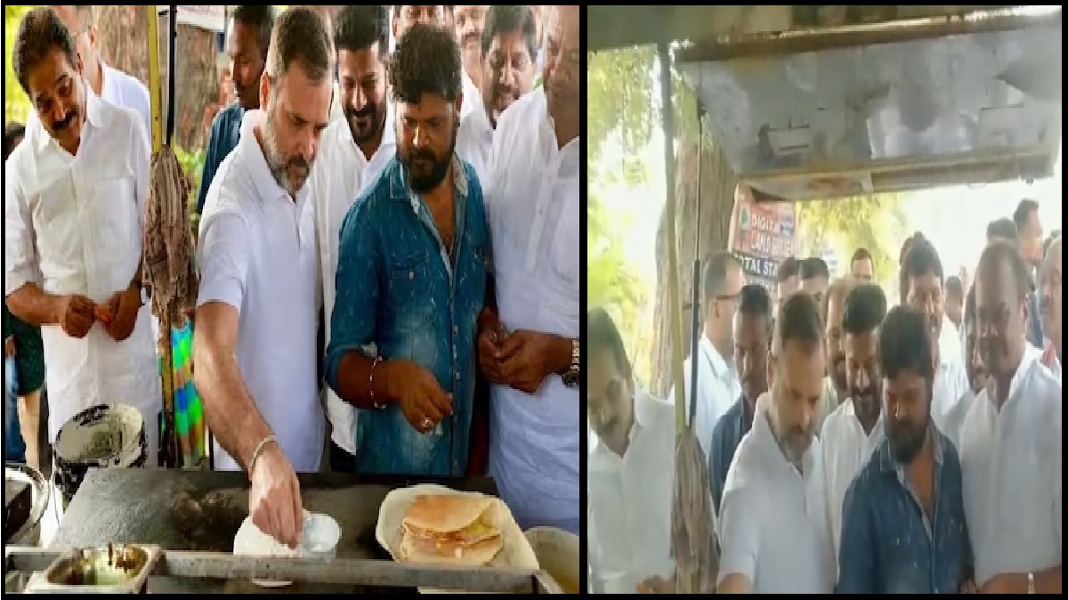 Rahul Gandhi Made Dosa in Telangana: जब सड़क पर डोसा बनाने लगे राहुल गांधी तो…!, देखिए वीडियो