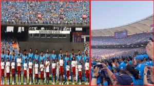 World Cup 2023, Ind Vs Aus: अहमदाबाद में भारत-ऑस्ट्रेलिया मैच से पहले 1 लाख 30 हजार दर्शकों ने एक साथ गाया राष्ट्रगान, देखिए वीडियो