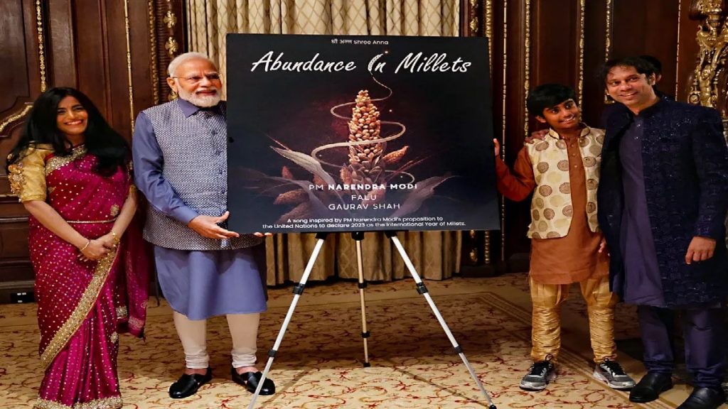 pm modi falguni shah gaurav shah abundance in millets song