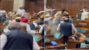Watch Video: ‘किसी ने जड़ा थप्पड़, तो किसी ने खींचे बाल,’ संसद में घुसे अनजान शख्स की सांसदों ने की खूब पिटाई, सामने आया पहला वीडियो