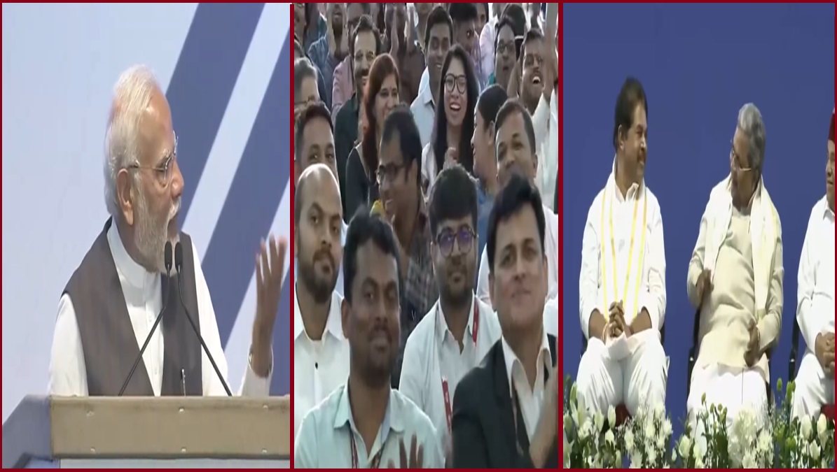 Modi-Modi Slogans in Bengaluru Video: जब लोगों ने लगाए ‘मोदी-मोदी’ के नारे, PM मोदी ने सिद्धारमैया से बोला- ऐसा होता रहता है..