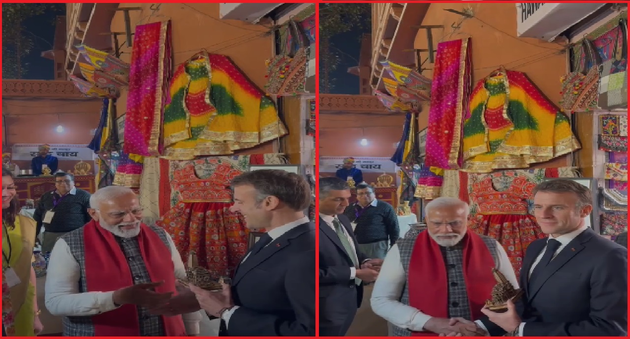Watch Video: PM मोदी ने फ्रांस के राष्‍ट्रपति मैक्रो को गिफ्ट किया राम मंदिर का मॉडल, देखें Video