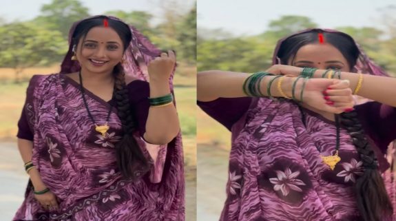 Rani Chatterjee: रानी चटर्जी पर चढ़ा गांव का रंग, सिर पर पल्लू रख किया ये काम