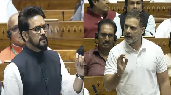 Anurag Thakur’s Counterattack On Rahul Gandhi In Lok Sabha : अंगूठा काटने की बात करने वालों के राज में काटे गए सिखों के गले, राहुल गांधी पर अनुराग ठाकुर का पलटवार