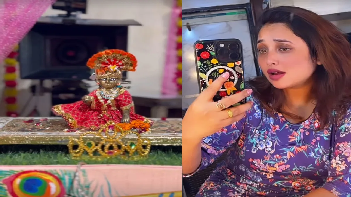 रानी चटर्जी के शूटिंग सेट पर पधारे लड्डू गोपाल, फूलों की बरसात के साथ हुआ स्वागत