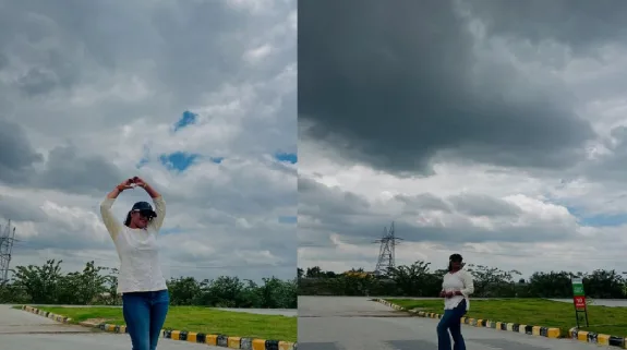 अंजना सिंह के लिए मौसम हुआ ओसम, कोरियन पोज देकर लिया मौसम का मजा