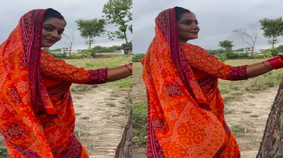 सोलह श्रृंगार कर सुंदर नारी लगी अंजना सिंह, रोमांटिक अंदाज में आई नजर