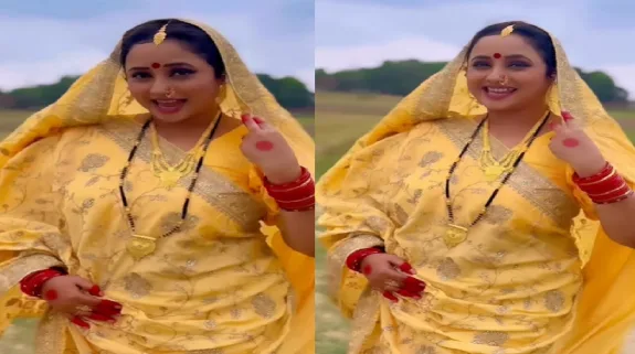 नई झुलनी से रानी चटर्जी ने हिला दिया सोशल मीडिया, पीली साड़ी में लगी बेहद प्यारी