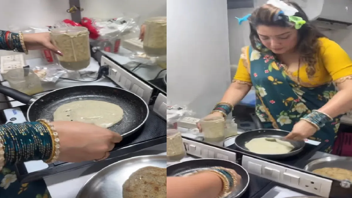 पापी पेट के लिए आम्रपाली दुबे कर रही क्या-क्या, शूटिंग सेट पर पेट भरने के लिए बनाया डोसा