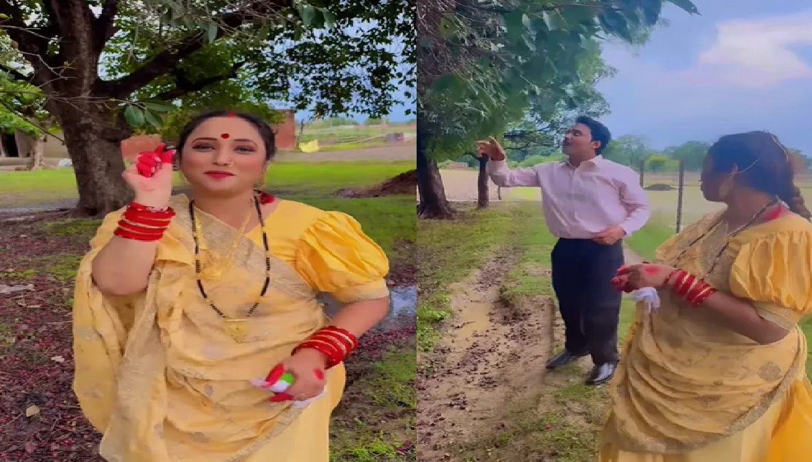 एक नहीं दो-दो हीरो के साथ रानी चटर्जी ने की मस्ती, गांव की हरियाली में खाए फ्रेश जामुन
